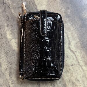 Black Crocodile Embossed crossbody NWOT